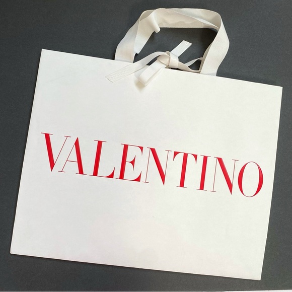 Authentic VALENTINO large standard white red shopping bag - Picture 1 of 6